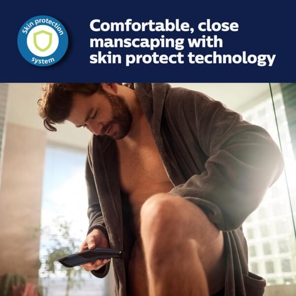 Philips Norelco Bodygroom 7000 Series, Showerproof Groin and Body Trimmer for Men, Precise Body Grooming, Adjustable Comb, Safe Even Below The Belt, 80 Min. Runtime, Model BG7030/49 - Image 4