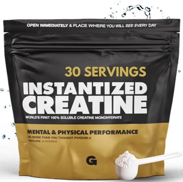 Instantized Creatine Monohydrate Gains in Bulk, Worlds First 100% Soluble Creatine for Strength, Performance, and Muscle Building (30 Servings) - Image 2