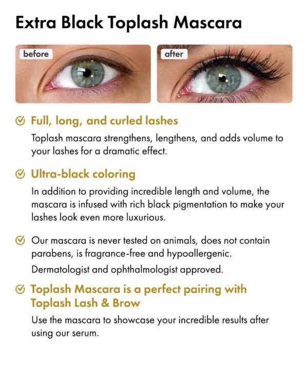 Extra Ebony Mascara with Keratin, Panthenol and Vitamin E - Image 3