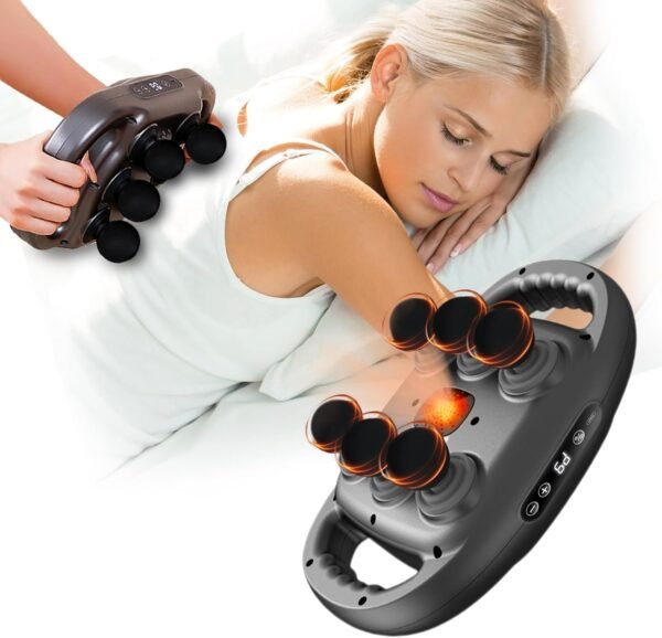 6 Head Massage Gun Deep Tissue with 9 Levels & 9 Modes, Electric Massager Tool for Legs, Arms, Waist, Back, Buttocks - Full Body Muscle Pain Relief, Ideal Gifts for Women, Men, Mom, and Dad - Image 2