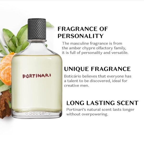 Portinari Eau de Toilette by O Boticario | Long Lasting Perfumes for Men | Fresh Citrus & Spice Men's Fragrance (3.38 fl oz) - Image 4