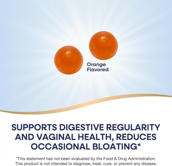 Nature's Way 3-in-1 Women’s Probiotic Gummies, Reduces Occasional Bloating*, Supports Digestive & Vaginal Health*, Clinically Studied Probiotic Strain, Gluten Free, Orange Flavored, 60 Gummies - Image 3