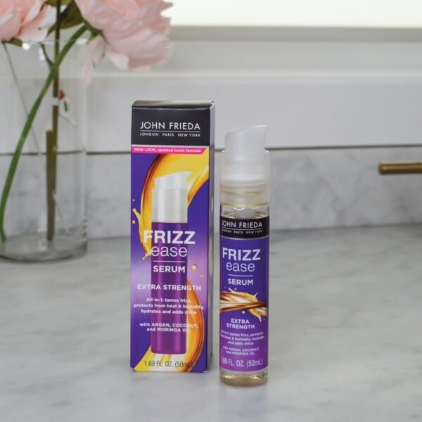 John Frieda Frizz Ease Extra Strength Hair Serum, Nourishing Hair Oil for Frizz Control, Heat Protectant with Argan & Coconut Oils, 1.69 fl oz - Image 12
