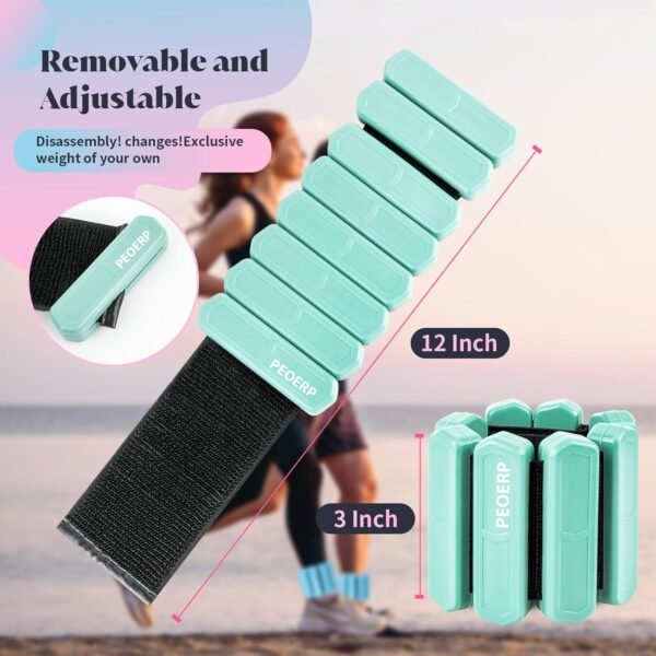 Women's Ankle & Wrist Weights Set of 2, Adjustable Wrist Weighted Bracelet for Home Gym Workout, Walking, Running, Travel, Pilate, Yoga, Exercise,Barre,Strength Training. (1Lb Each) - Image 6