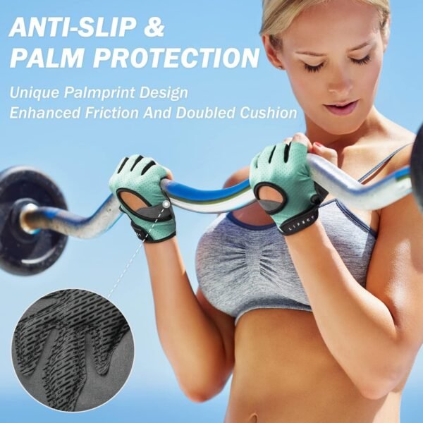 LIFECT Freedom Workout Gloves, Knuckle Weight Lifting Shorty Fingerless Gloves with Curved Open Back, for Powerlifting, Gym, Women and Men - Image 4