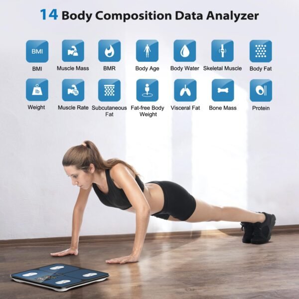 ABLEGRID Digital Smart Bathroom Scale for Body Weight and Fat Percentage,Body Fat Scale with BMI Large LCD Display,Accurate Body Composition Analyzer,Weighing Machine for People with Fitness App,400lb - Image 5