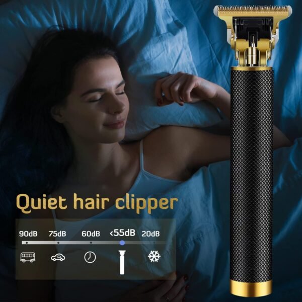 Professional Cordless Hair Trimmer, Hair Clippers for Men T Blade Trimmer Zero Gapped Trimmer Rechargeable Beard Trimmer Shaver Hair Cutting Kit with Ear Spoon Tool Set, Black - Image 7
