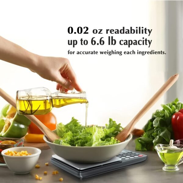 Fuzion Nutrition Food Scale, Digital Food Scale for Weight Loss, Calculating Food Facts, Macro, Calorie, Meal Prep, Portion Control, Stainless Steel - Image 5