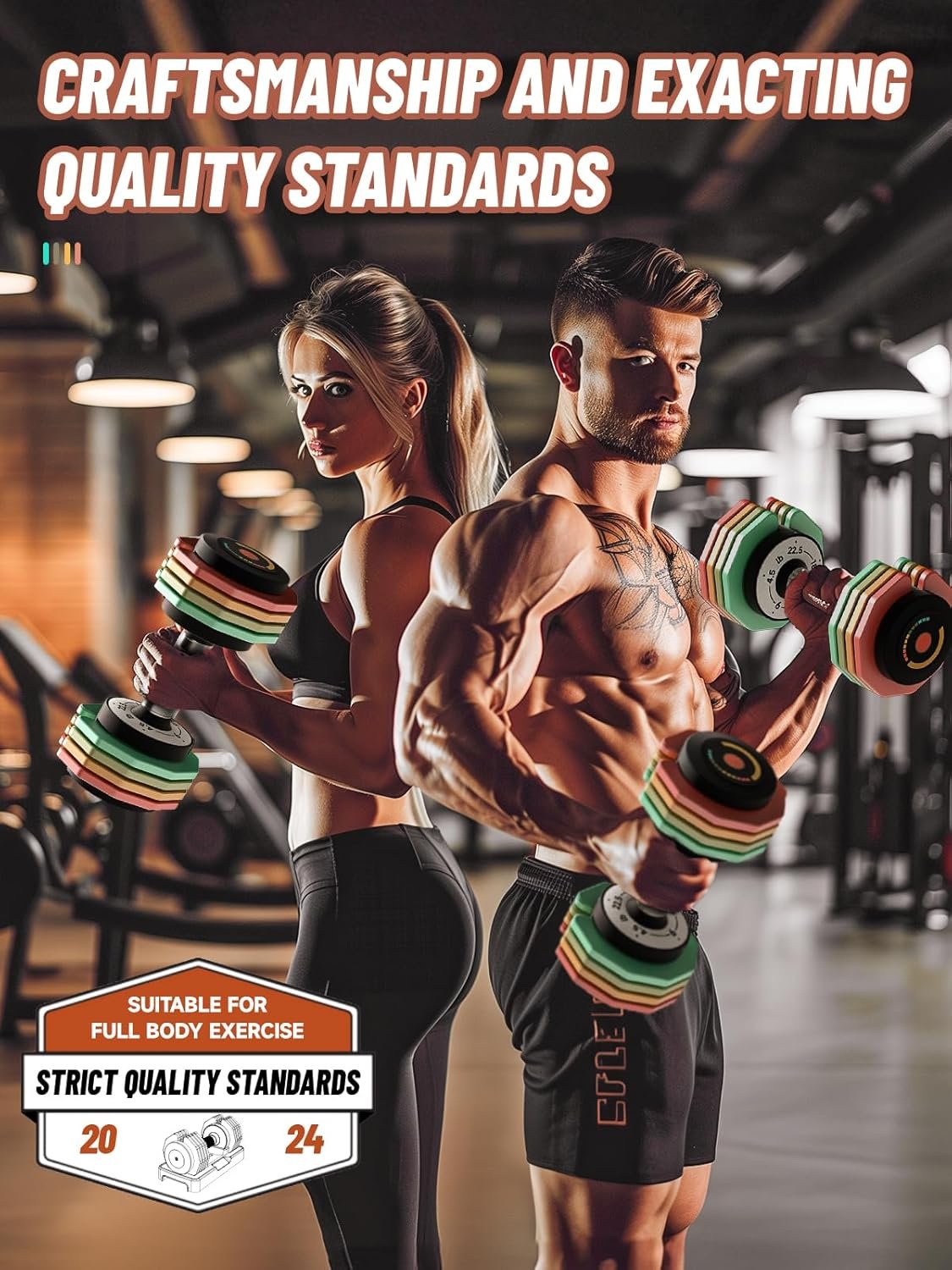 Adjustable Dumbbells Set 12.5LB/22.5LB Pair, 1-Sec Fast Adjustable 5 Weights by Turning Handle, Premium Comfort Non-slip Metal Dumbbells with Tray, Compact Size for Full Body Home Workout - Image 7