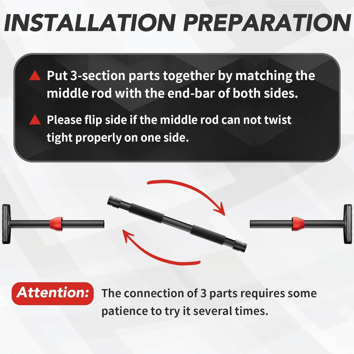 Pull Up Bar for Doorway -Pull Up Bar for Strength Training Chin up Bar without Screws - Pull-Up Bar for Upper Body Workout - Portable Pullup Bars with All Accessories - Image 4