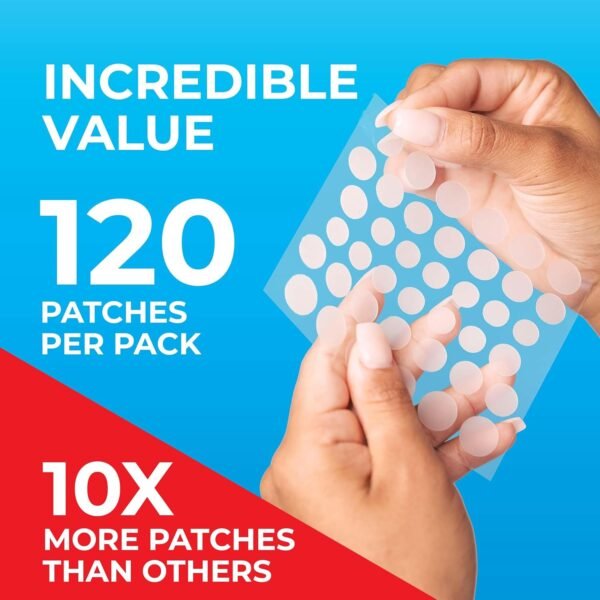 PatchRx Pimple Patches for Face (120 Patches), Hydrocolloid Acne Patches with Tea Tree Oil, Pimple Patch Pimple Stickers - Hydrocolloid Patch Acne Dots - Acne Pimple Patches For Face - Zit Patches - Image 4