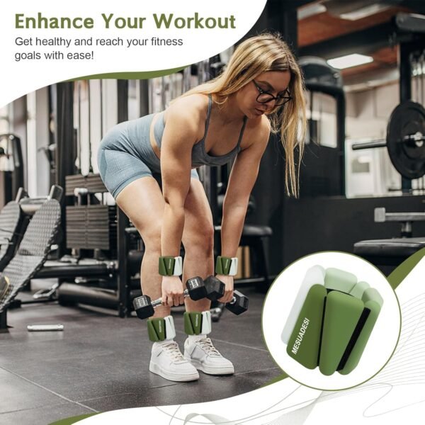 Wrist Weights for Women, Set of 2 Adjustable Ankle Weights Wearable Arm and Leg Wrist Weights for Walking Yoga Pilates Running Dance Gym 1Lb Each - Image 3