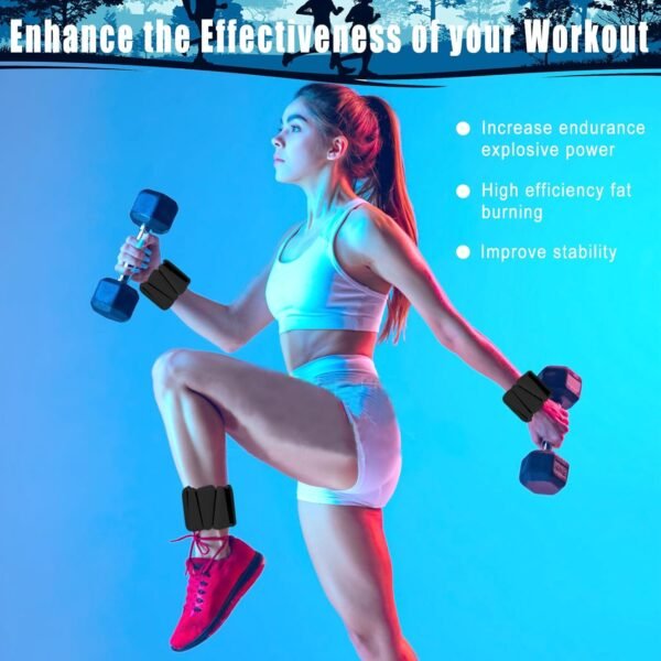 Wrist Weights Set of 2(1LB Each),Ankle Weights for Women men,Adjustable Weighted Bracelet,Wearable arm and leg Weighted Bangles,for Yoga,Pilates,Walking,Strength Training,Gym Workouts,Running - Image 8