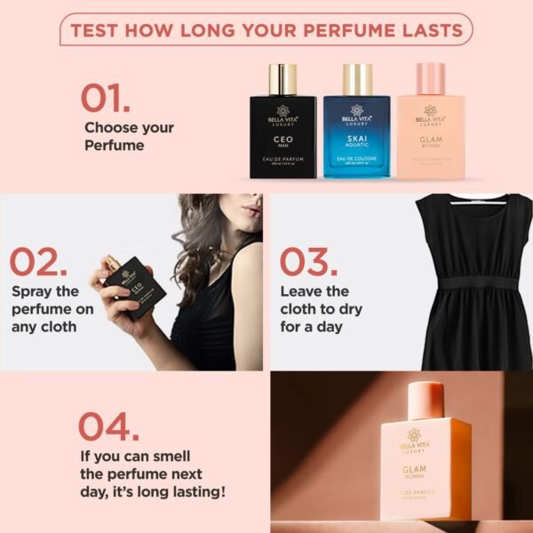 Bellavita Luxury GLAM Perfume for women | Long-Lasting Eau De Parfum | Gift for birthdays and anniversary | Vegan and Cruelty-free | perfume oil imported from France, Spain, and Italy - Image 8