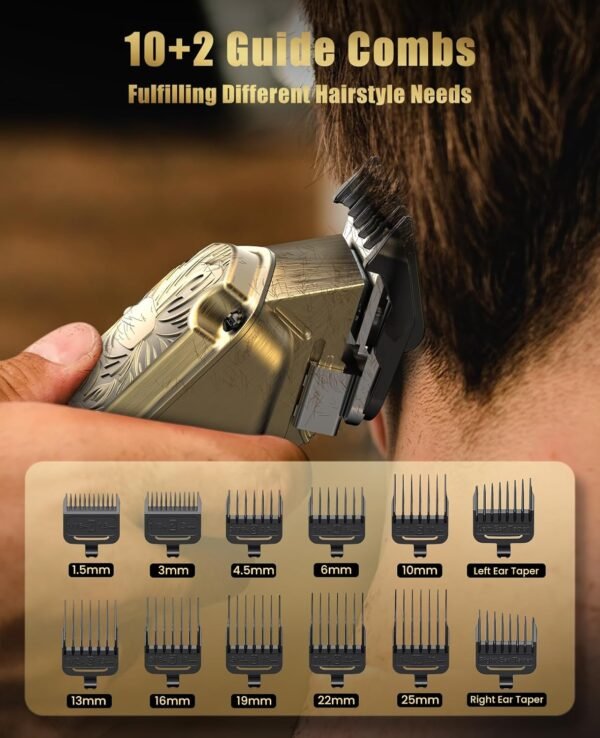 Jack & Rose Cordless Hair Clippers, Mens Hair Clippers, Wireless Clippers for Men, Barber kit Professional Clippers for Men - Image 5