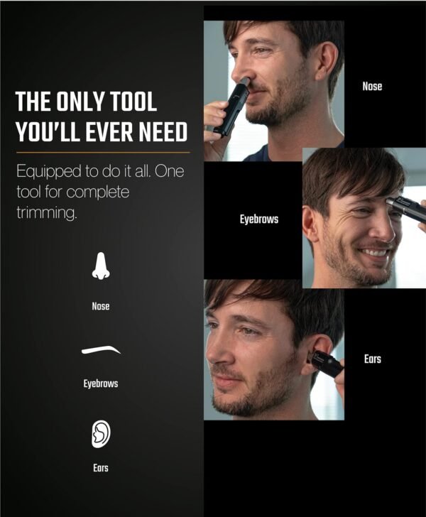 M-7 Nose Hair Trimmer – Multifunctional Nose, Ears and Eyebrows Hair Trimmer for Men with Nickel Sterilized Coating and Self-Cleaning Water Resistant Design – Travel Pouch Included - Image 4