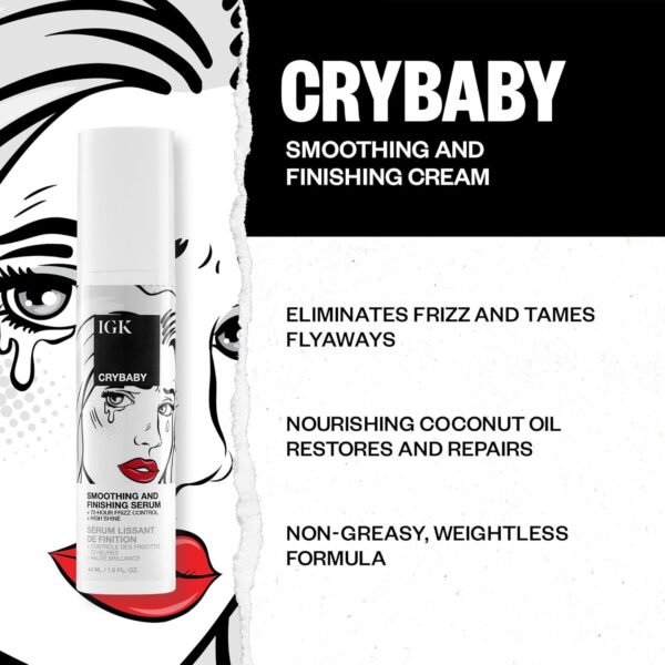 IGK Crybaby Anti-Frizz Smoothing and Finishing Serum 44 ml / 1.5 oz - Image 4