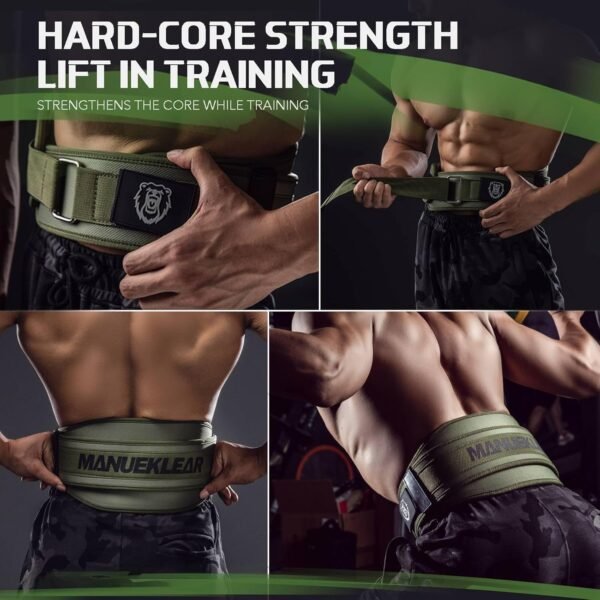 Weight Lifting Belt, Lifting Belts for Women Men, MANUEKLEAR Weightlifting Belt Quick Locking Back Support for Bodybuilding, Fitness, Powerlifting, Cross Training, Squats, Workout, Exercise - Image 4