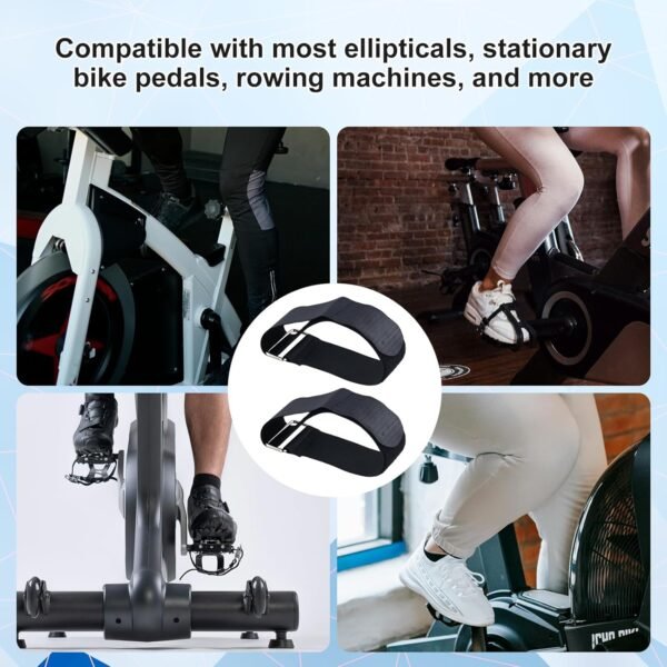 Elliptical Machine Pedal Straps, Universal Adjustable Leg Exerciser Pedal Straps for Rowing Machine Leg Training Peddler Seniors Fitness Sports Accessories Home Office Supplies - Image 8