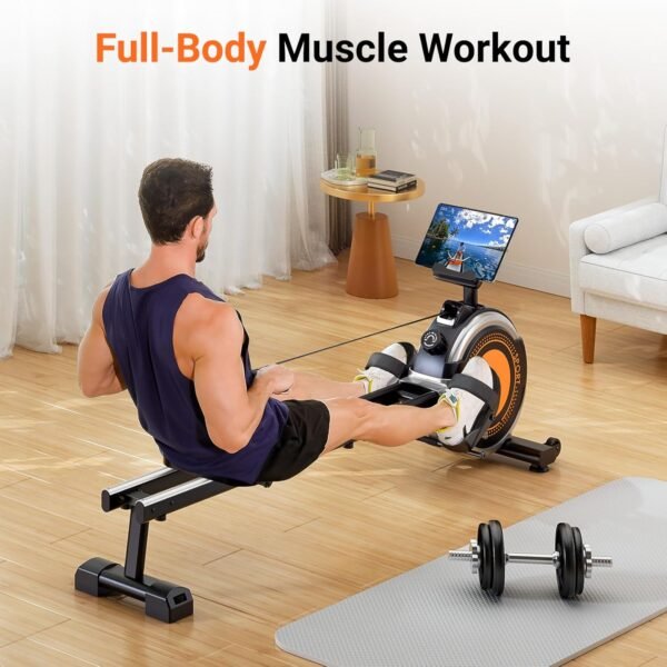 Dripex Rowing Machines for Home Use, Rowing Machine Max 350 LBS, Magnetic Rower with 16 Levels of Workout Resistance, Dual Slide Rail, Bluetooth App Supported, LCD Monitor,Row Machine for Gym Exercise - Image 9