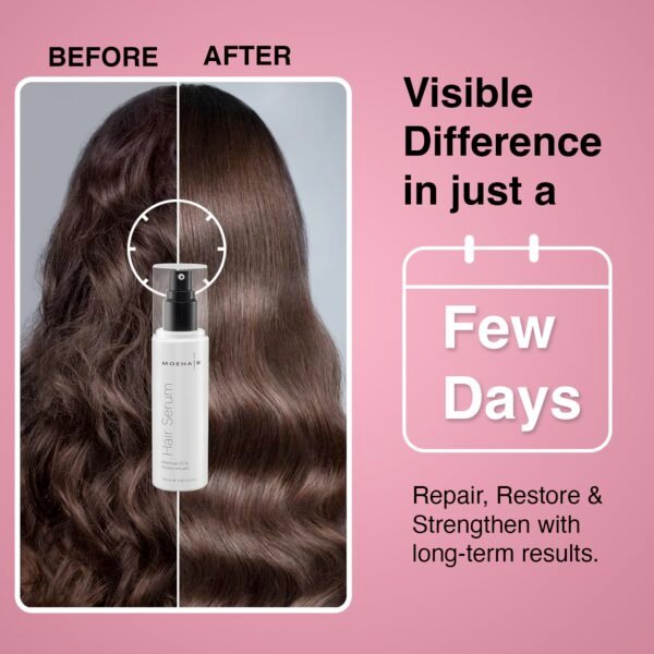 MOEHAIR Anti Frizz Hair Serum | Infused with Maracuja Oil and Protein | Hair Serum for Frizzy Hair | Paraben and Sulfate-Free Hair Smoothing Serum | For Strong and Silky Hair (3.38 Fl. Oz) - Image 5