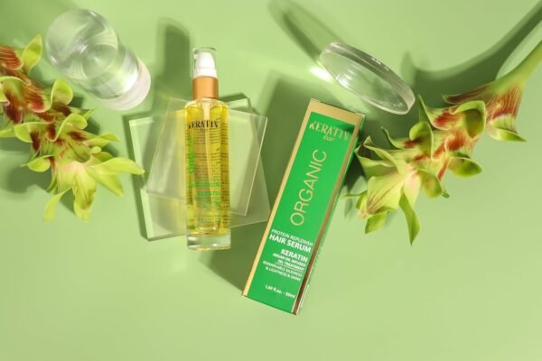 100% Organic Argan Oil Anti Frizz Hair Serum Styling Smoothing Strengthening Hydrating & Nourishing Heat Protection Shine Frizz Control Dry Damage Hair Repair (Keratin Protein Serum) - Image 6