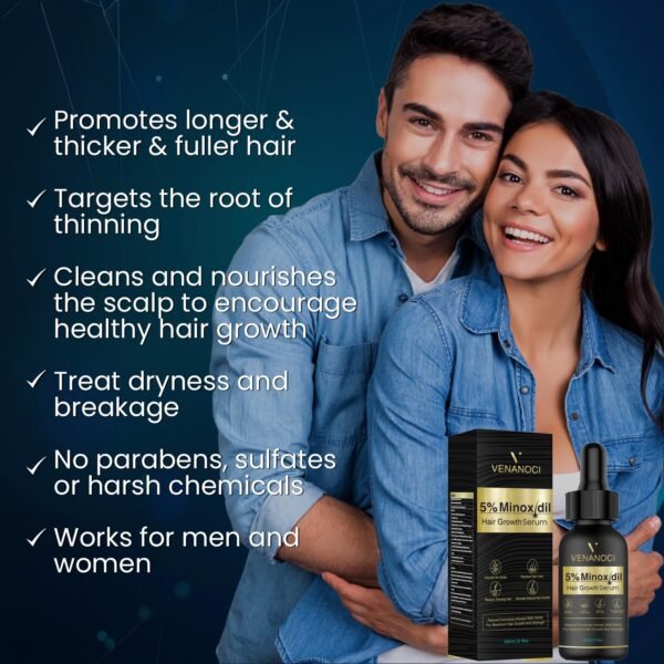 5% Minoxidil Hair Growth for Men and Women: Biotin Hair Growth Serum for Hair Loss, Thinning, and Faster Regrowth Treatment - 60ML - Image 7
