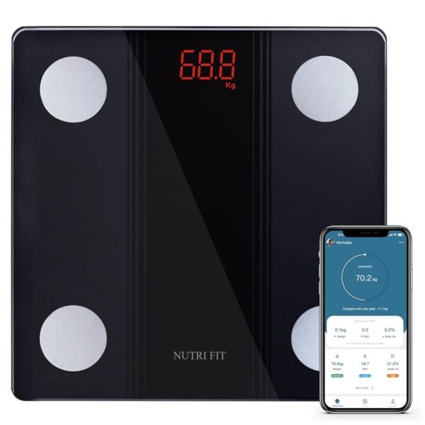NUTRI FIT Bathroom Scale Smart Digital Bluetooth Scales for Body Weight, Body Fat, BMI Body Composition Analyzer Weighing Scale with High Precision Measurements Sync APP Heavy Duty 330lbs - Image 2