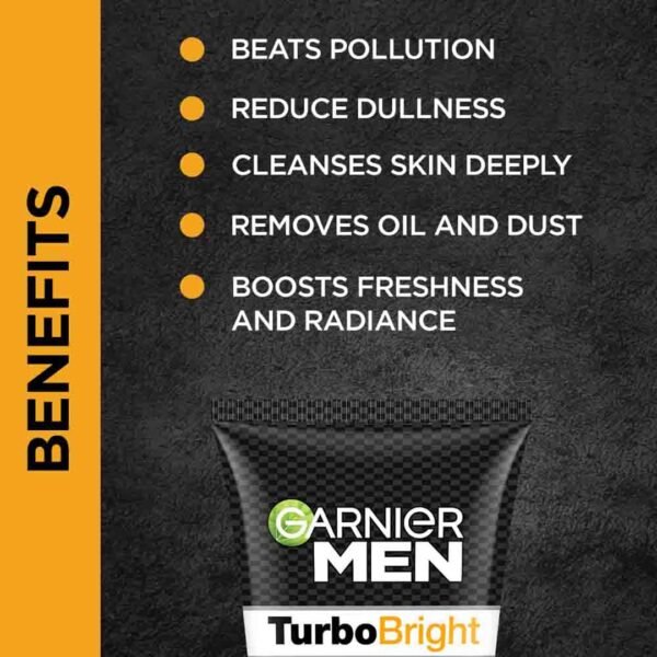 Garnier Men Power White Anti-Pollution Double Action Facewash, 100gm - Image 6