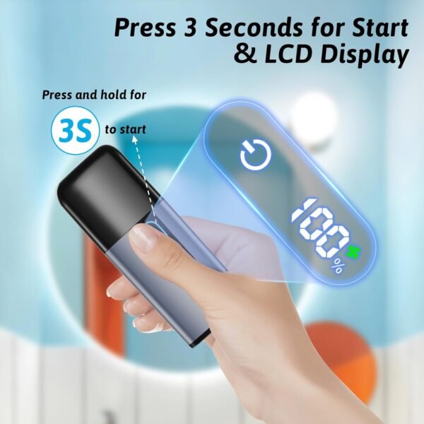 Nose Hair Trimmer for Men, Ear and Nose Trimmer for Men with Fast Charging Built-in Battery, Portable Nose Hair Trimmer for Women，LCD，Dual Edge Blade，High Speed 12000 RPM Motor - Image 3
