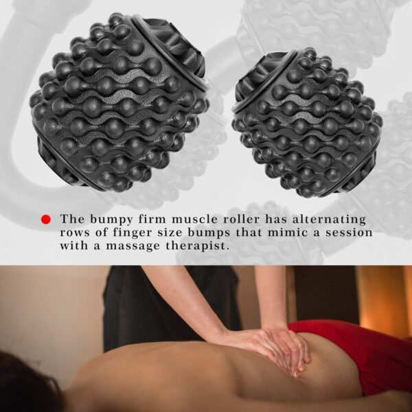 Upgraded Six-Wheel Muscle Roller - Arm & Leg Massager, Forearm & Calf Roller, Tennis Elbow Brace for Men, Carpal Tunnel & Tendonitis Relief, Perfect for Wrist, Hand, Foot, & Thigh - Image 4