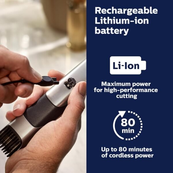 Philips Norelco Bodygroom 7000 Series, Showerproof Groin and Body Trimmer for Men, Precise Body Grooming, Adjustable Comb, Safe Even Below The Belt, 80 Min. Runtime, Model BG7030/49 - Image 8