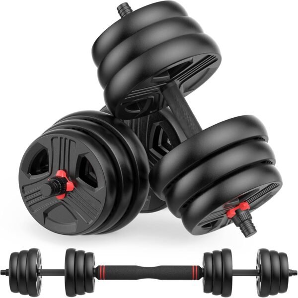 Adjustable Dumbbells Set, 20/30/40/55/60/70/80/90lbs Free Weight Set with Connector, 2 or 3 in 1 Dumbbells Set Used as Barbell, Kettlebells, Fitness Exercises for Home Gym Suitable Men/Women - Image 10