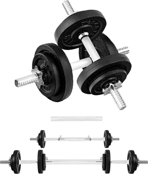 Yes4All Old School Adjustable Dumbbell Set with Weight Plates, Star Lock Collars/Connector, 40lbs to 200lbs Adjustable Weight Plates Set - Image 2