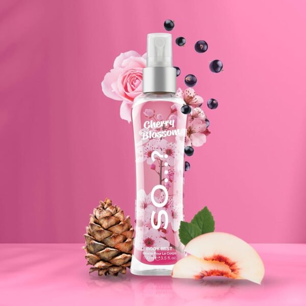 So…? Cherry Blossom Body Mist Floral Perfume for Women - Peach, Rose, Cedarwood Notes - Body Spray for Women - Gifts for Women - 3.5 oz - Image 5