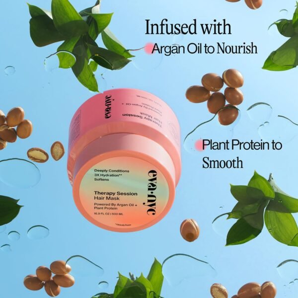 Eva NYC Therapy Session Hair Mask, Deep Conditioning Hair Mask Infused with Argan Oil and Plant Protein, 16.9 fl oz - Image 6