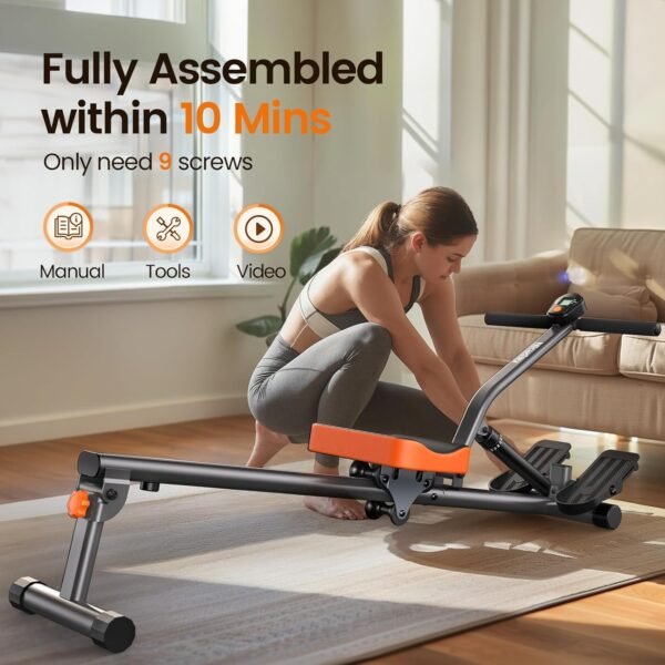 Niceday Rowing Machine, Hydraulic Rower Machine with 16 Resistance Levels, 300LBS Loading Capacity - Image 8