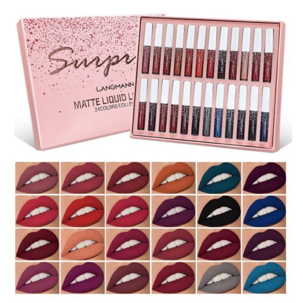 WAQIA 24Pcs Matte Liquid Lipstick Set Waterproof Lip Gloss Kit Long Lasting Lipgloss Kit - Image 2