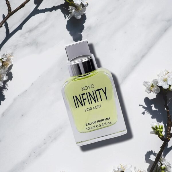 Novo Infinity for Men - 3.4 Fluid Ounce Eau De Parfum Spray for Men - Refreshing Citrusy & Floral Top Notes with Subtle Woody Undertones Smell Fresh All Day Long Gift for Men for All Occasions - Image 7
