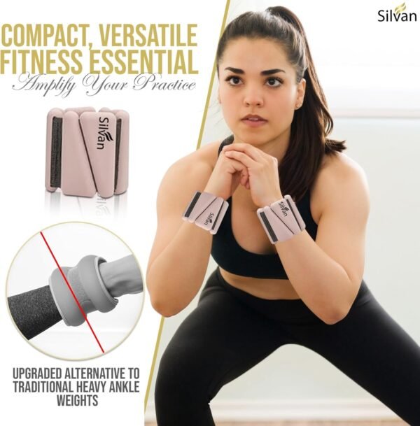 Wrist weights bangles set of two (1lb each)Ankle Weights for Women - 1lb Pair | Adjustable Wrist and Ankle Bangles for Yoga, Walking, Running, Barre, Pilates, Cardio & Aerobics | Premium Weighted Bands for Men & Women | Home & Gym Workouts - Image 5