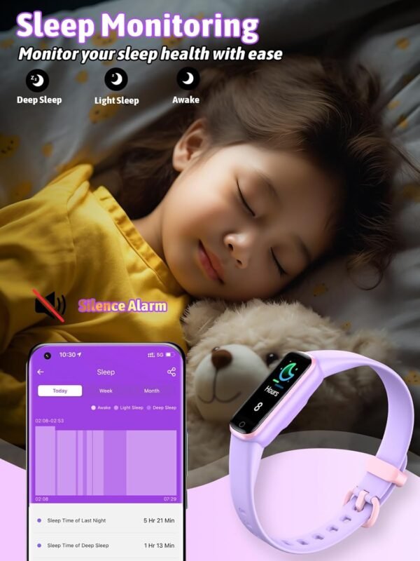 Kids Fitness Tracker,Fitness Watch Waterproof Activity Tracker with HeartRate and Sleep Monitor,Stopwatch,11 Sport Modes,Great Gifts for Girls Boys Kids Age 6-13 Years Olds - Image 7