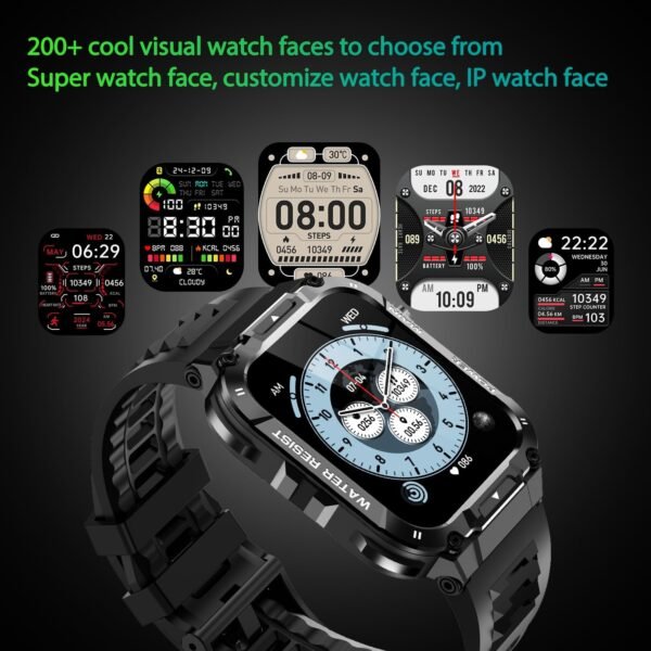Military Smart Watch for Men with Call Function,Fitness Smartwatch for Android Phones and iPhone, Waterproof Fitness Tracker with Blood Oxygen/Heart Rate/Sleep/100+ Sport Modes, Watches for Men - Image 8