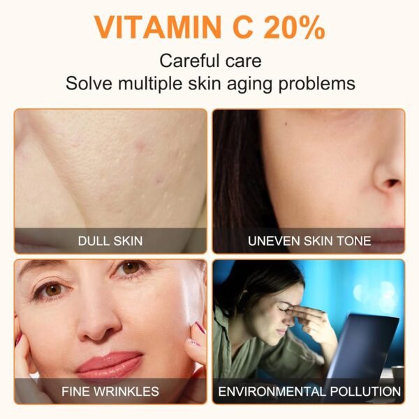 Premium 20% Vitamin C Serum For Face with Hyaluronic Acid, Retinol & Amino Acids - Boost Skin Collagen,Hydrate & Plump Skin, Anti Aging & Wrinkle Facial Serum 60ml - Image 7