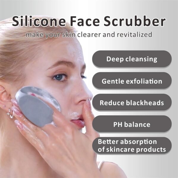 Silicone Face Scrubber,2 Pack Face Scrubber for Women Men, Manual Face Exfoliator Brushes Scrubber,Facial Cleansing Brush for Exfoliating Blackhead Removing Acne Pore Cleansing Massaging - Image 4
