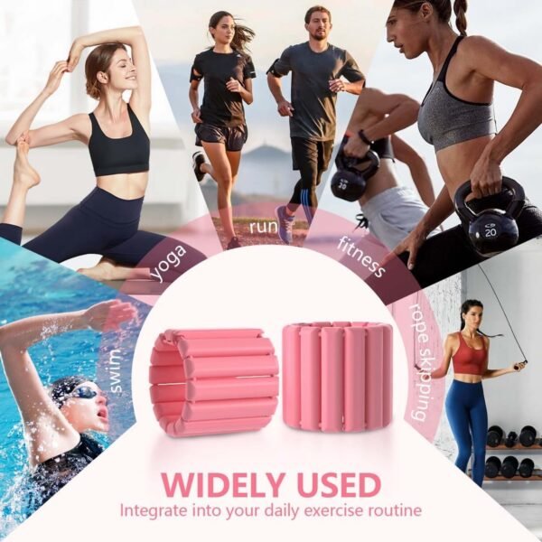 Adjustable locking Pilates wrist and ankle weight 2-piece set (1 pound each). Suitable for women walking, yoga, dancing, barbell, gym, swimming, aerobic exercise wearable arm and leg weight set - Image 7