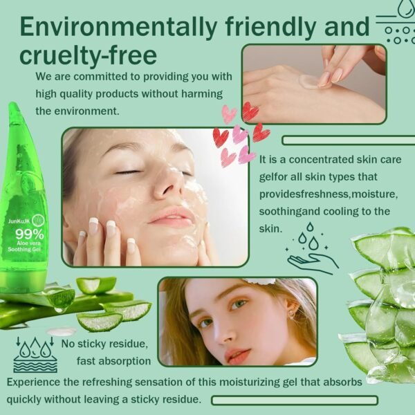 99% Purity Aloe Vera Gel,260ml - Hydrating Aloe Vera Gel for Face and Skin,No Sticky Moisturizing Aloe Gel - Image 6