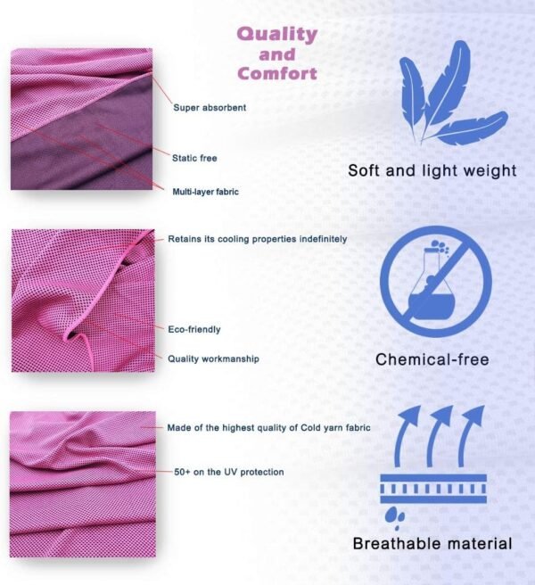 4 Packs Cooling Towel (40 x 12), Ice Towel, Microfiber, Soft Breathable Chilly Towel Stay Cool for Yoga, Workout, Sport, Gym, Camping, Fitness, Running, Workout & More Activities - Multicolor - Image 5