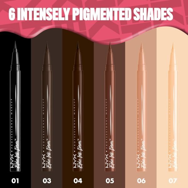 NYX PROFESSIONAL MAKEUP Epic Ink Liner, Waterproof Liquid Eyeliner - Black, Vegan Formula - Image 9