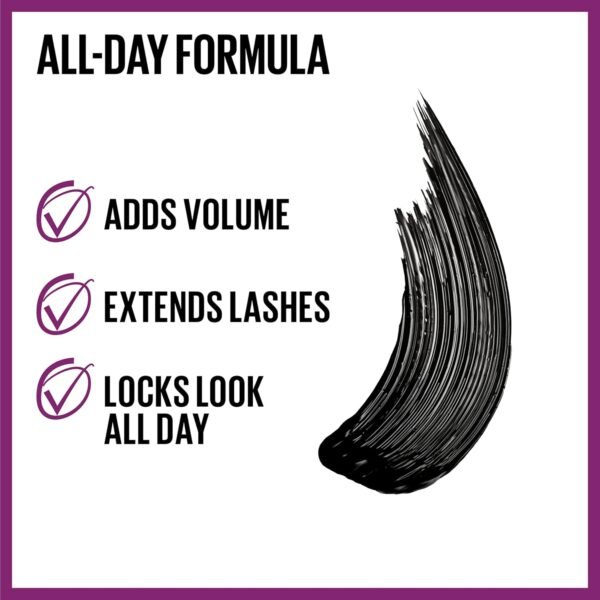 Maybelline The Falsies Lash Lift Waterproof Mascara Volumizing, Lengthening, Lifting, Curling, Multiplying, Eye Makeup, Very Black, 1 Count - Image 3