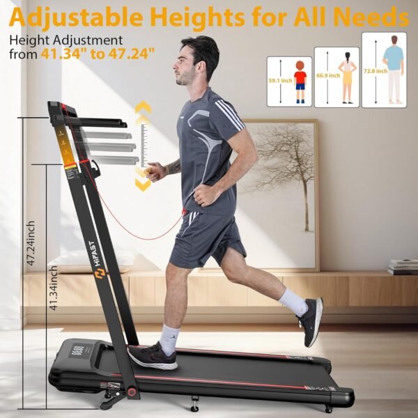 Walking Pad Treadmill, 3.0HP Under Desk Treadmill with Handle Bar and Incline, 300lbs Capacity with Removable Desk Workstation, Foldable Treadmill with Remote Control, APP for Home Office - Image 4
